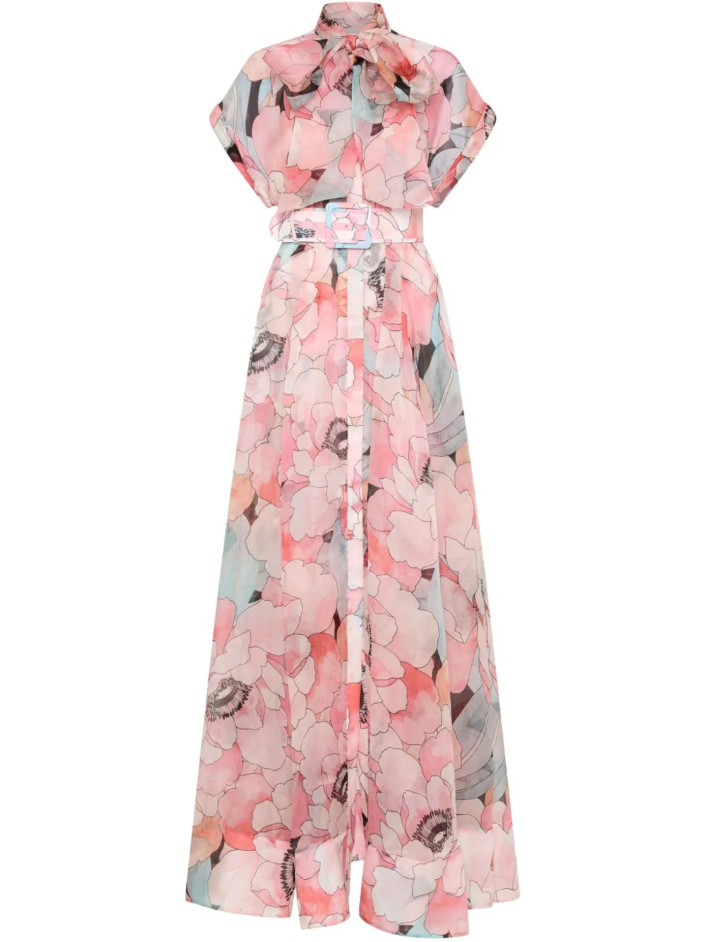Rebecca Vallance Floral Print Gown — Pink — Size M — Front View