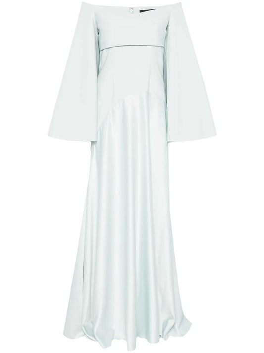Solace London Rina Maxi Dress — Blue/ Red — Size XS — Front View