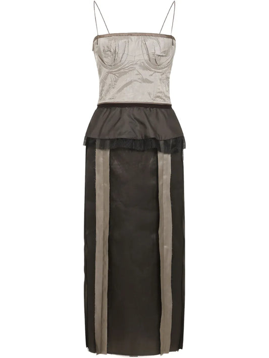 Maison Margiela Silk Dress — Grey — Size XS — Front View