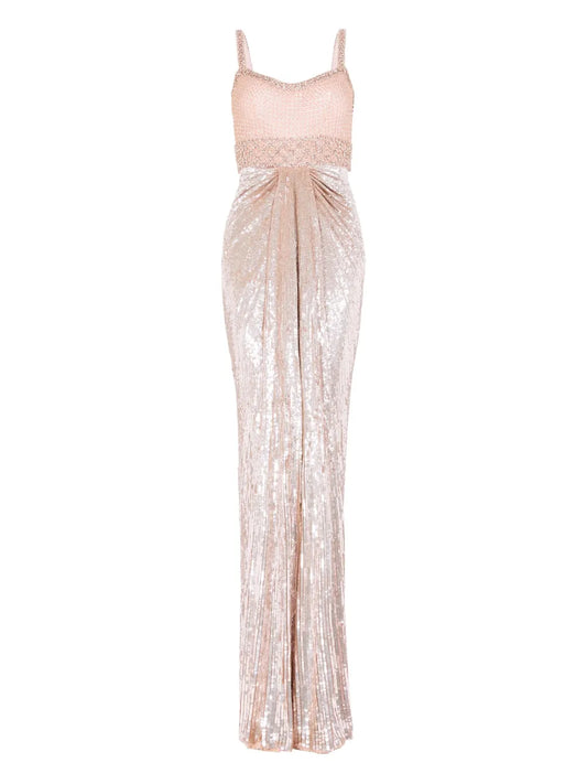Jenny Packham Only You Maxi Dress — Pink — Size XS — Front View