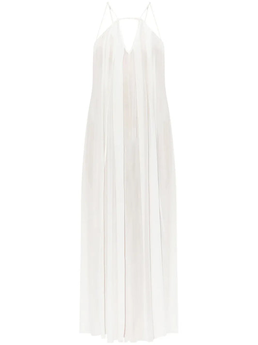 Cult Gaia Open Back Maxi Dress — White/ Red — Size XS — Front View