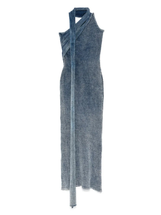 Aya Muse Han Maxi Dres — Blue — Size S — Front View