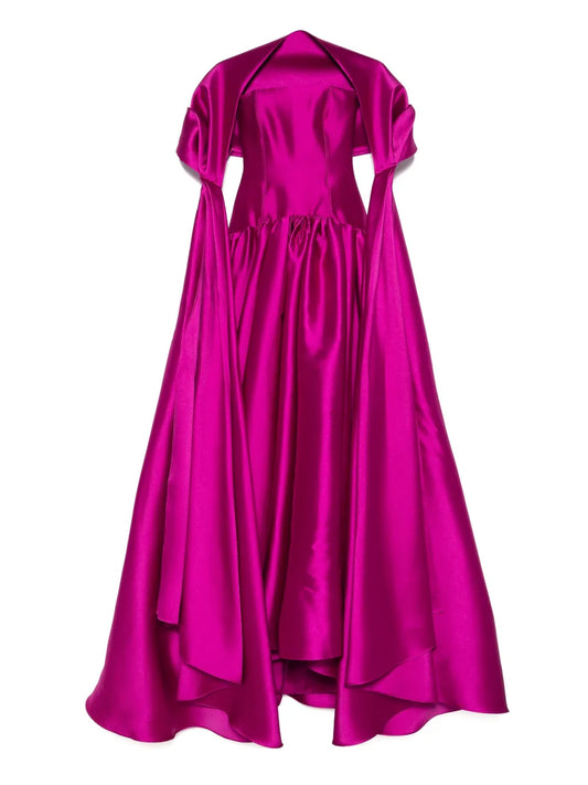 Solace London Satin Gown — Pink — Size S — Front View