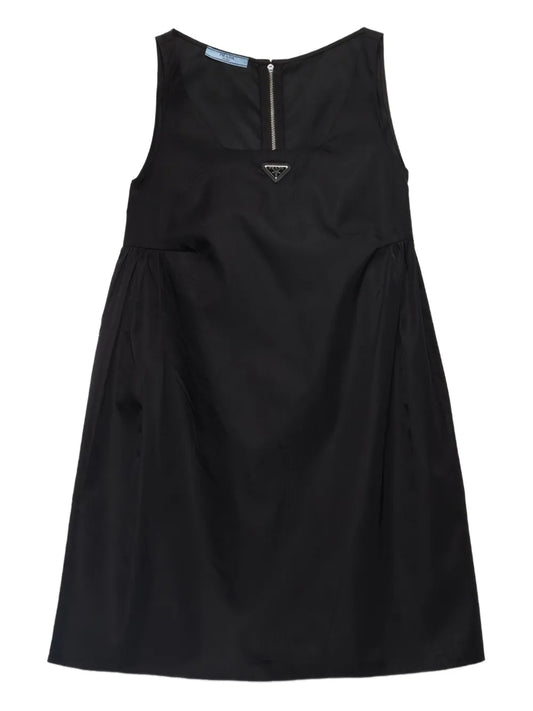 Prada Triangle Logo Mini Dress — Black — Size XS — Front View