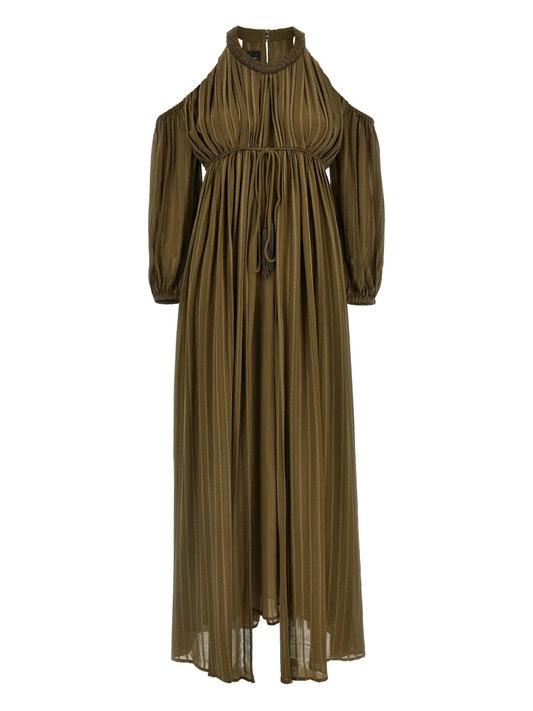 Pinko Allenatore Dress — Green/ Olive/ Pink — Size XS — Front View
