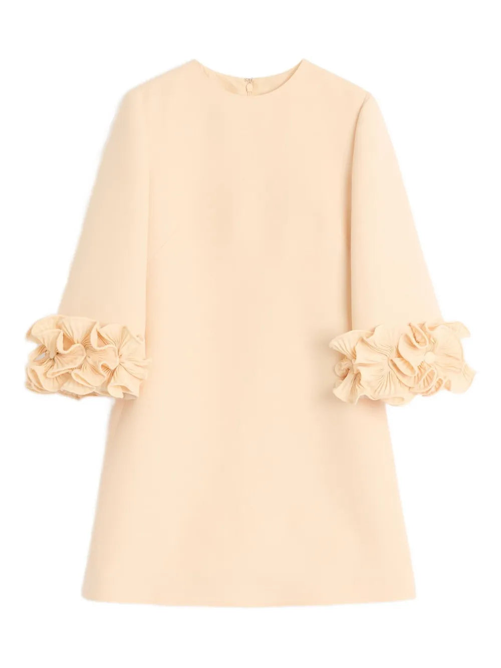 Valentino Garavani Crepe Couture Mini Dress — Beige — Size M — Front View