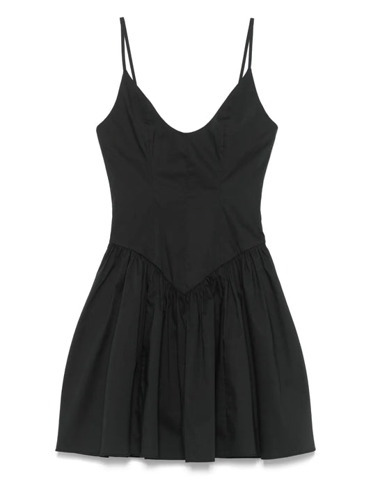 Staud Dena Mini Dress — Black — Size XS — Front View