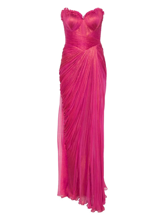 Iris Serban Ines Maxi Dress — Red/ Pink — Size XS — Front View