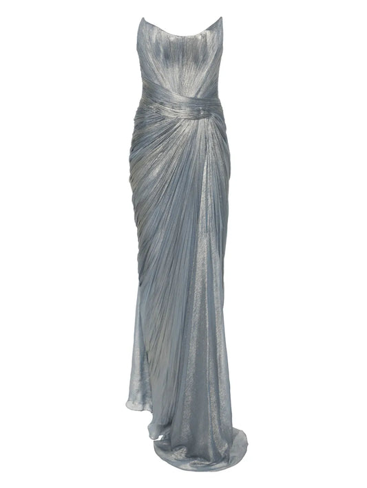 Iris Serban Charlotte Maxi Dress — Blue/ Red — Size XS — Front View