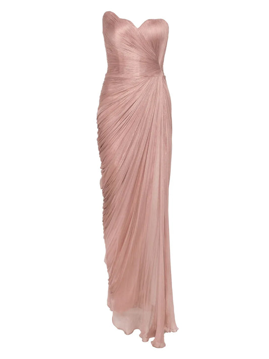 Iris Serban Gisselle Maxi Dress — Beige/ Red — Size XS — Front View