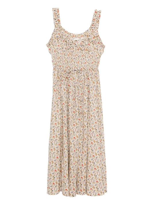 Doen Emmaretta Midi Dress — Beige — Size XS — Front View