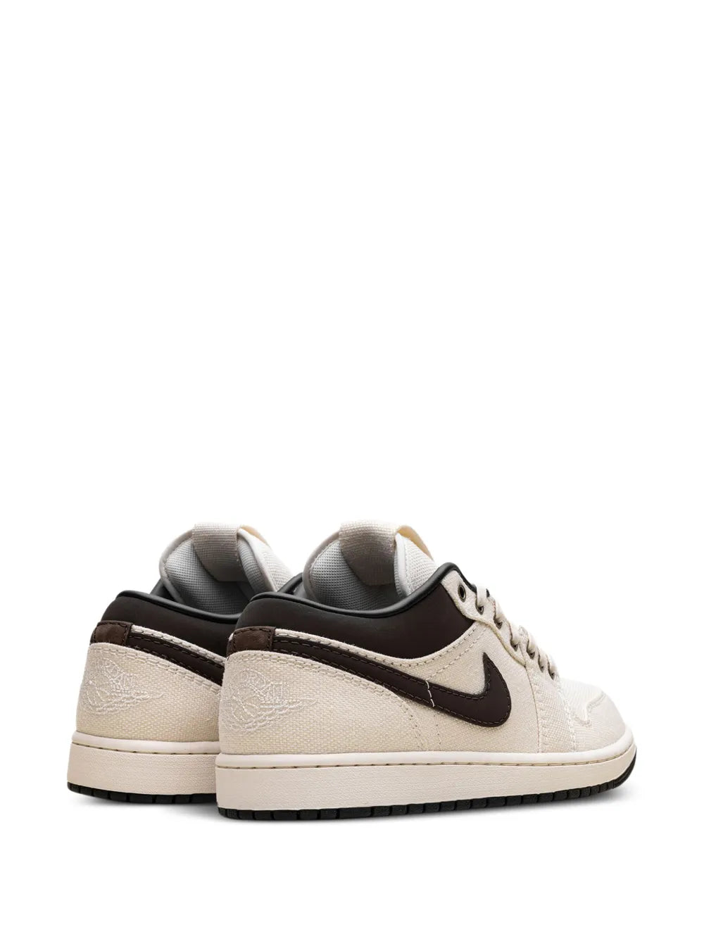Air Jordan 1 Low Premium Pale Ivory/Baroque Brown Sneakers — Ivory White — Size US M 10.5 - US W 12 — Back View