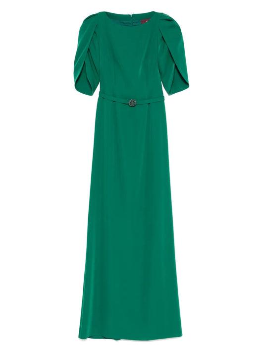 Cristallini Blanca Maxi Dress — Green — Size XS — Front View