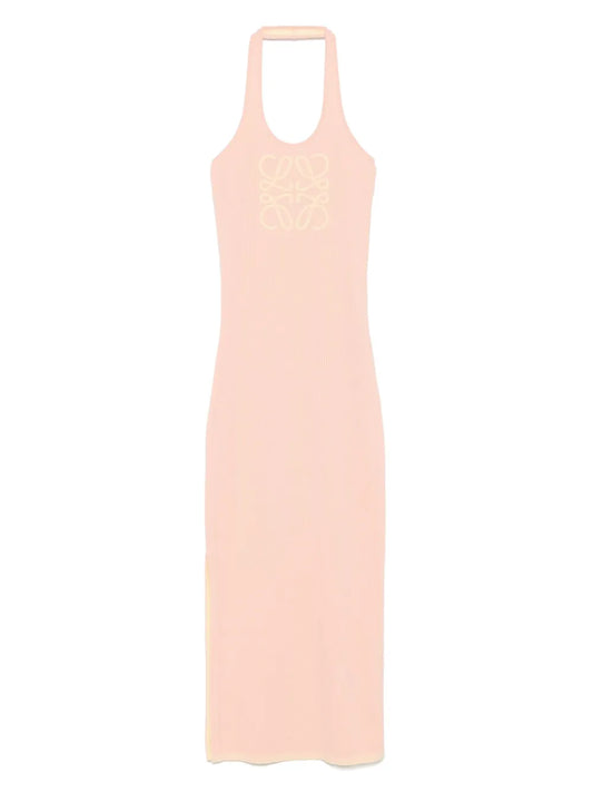 Loewe Anagram Motif Maxi Dress — Pink — Size XS — Front View