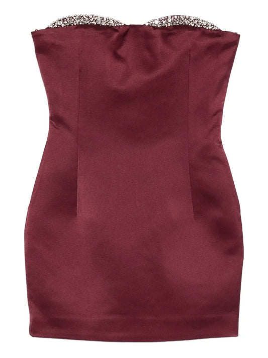 The New Arrivals Ilkyaz Ozel Noelia Strapless Mini Dress — Red — Size XS — Front View