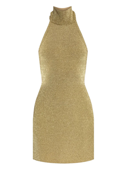 Cult Gaia Kaylilah Dress — Gold — Size XS — Front View