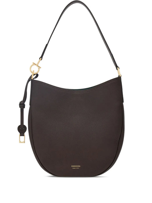 Ferragamo Leather Shoulder Bag — Same as shown — Size One Size — Front View
