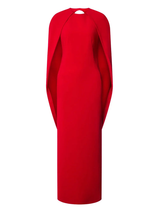 Alberta Ferretti Crepe Dress — Red — Size XS — Front View