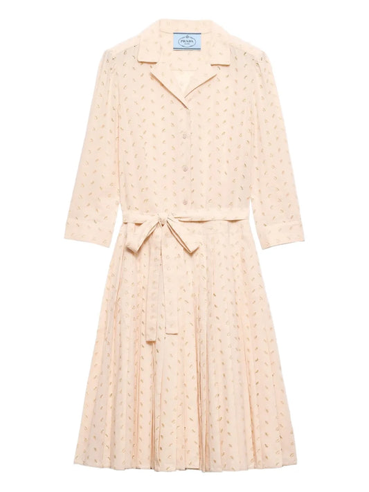 Prada Cotton Midi Dress — Pink — Size XS — Front View