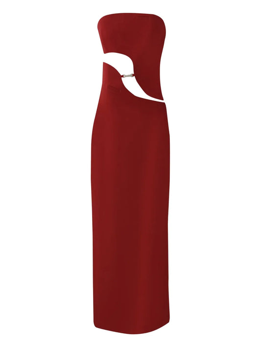 Misci Argolista Maxi Dress — Red — Size XS — Front View