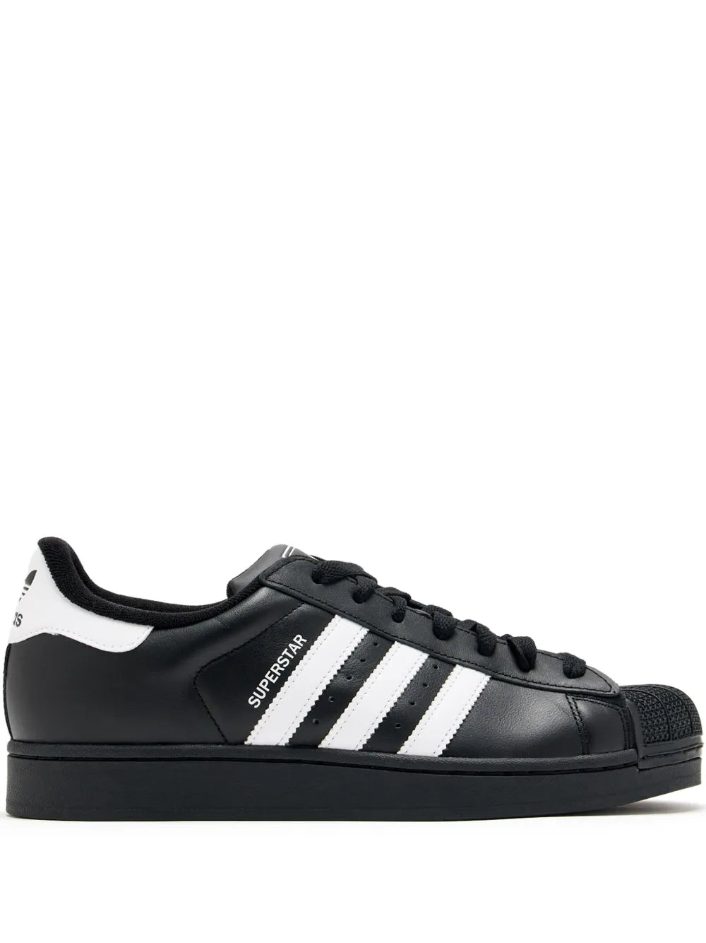 adidas Superstar 2 Core Black/Cloud White Sneakers — Black — Size US M 4 - US W 5.5 — Front View