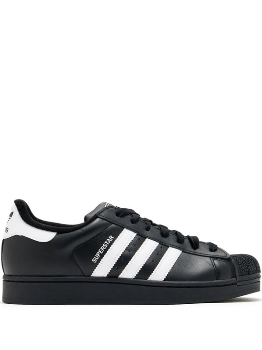 adidas Superstar 2 Core Black/Cloud White Sneakers — Black — Size US M 4 - US W 5.5 — Front View
