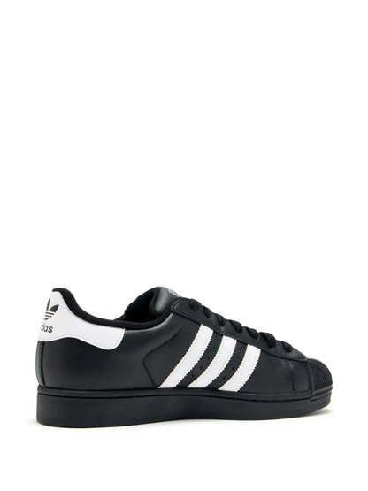 adidas Superstar 2 Core Black/Cloud White Sneakers — Black — Size US M 4 - US W 5.5 — Back View