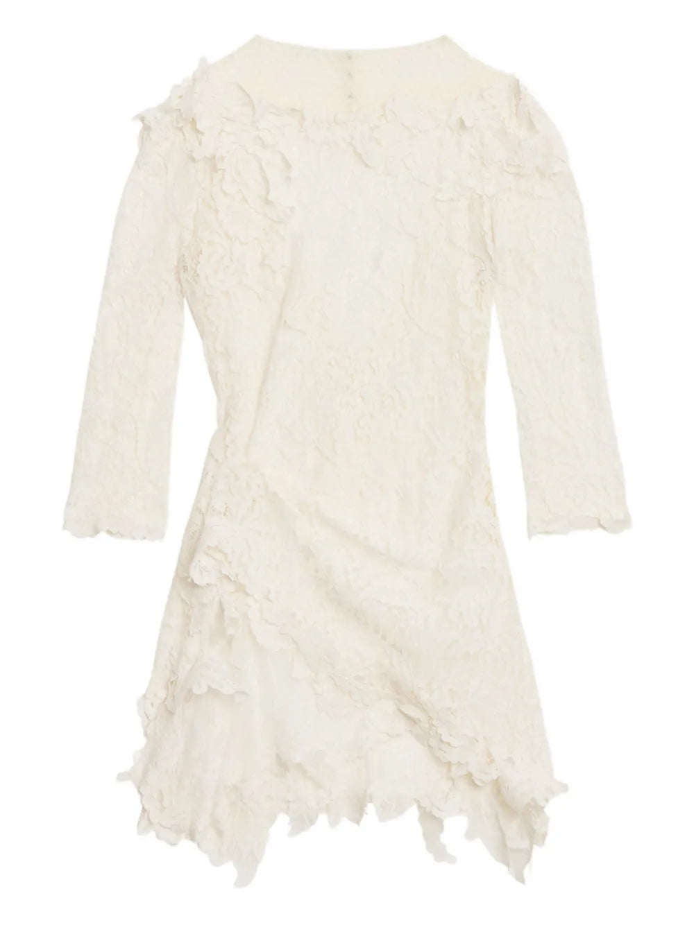 Isabel Marant Rubiana Floral Lace Ruffled Dress — White — Size XXL — Front View