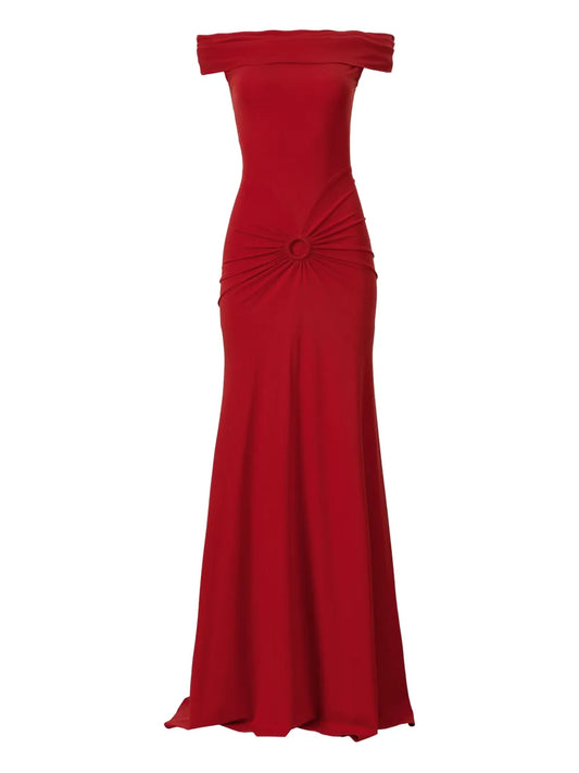 Moos Studio Lunar Maxi Dress — Red — Size S — Front View