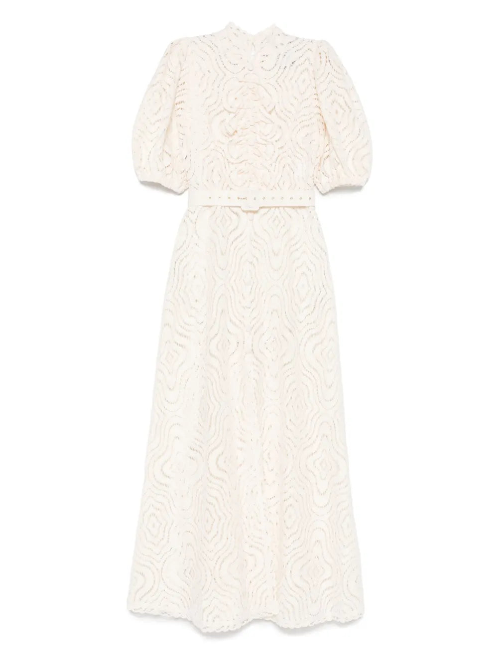 Moos Studio Puff Majesty Maxi Dress — Beige — Size XS — Front View