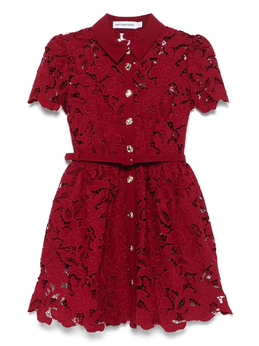 Self Portrait Floral Lace Mini Dress — Same as shown — Size XS — Front View