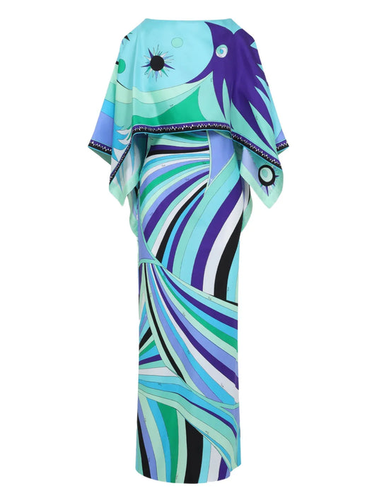 Pucci Silk Dress — Blue — Size XS — Front View