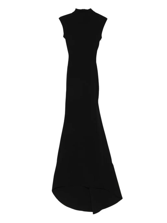 Jacquemus High Neck Maxi Dress — Black — Size XXS — Front View