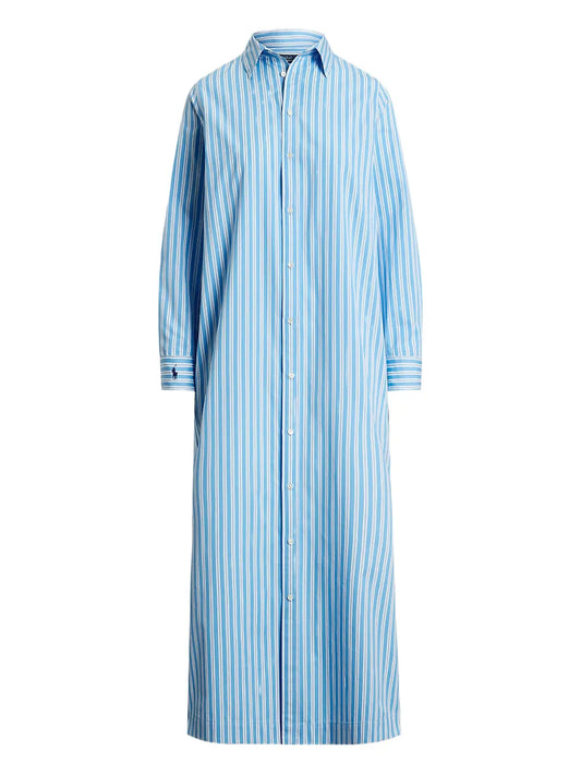 Polo Ralph Lauren Striped Shirt Dress — Blue — Size XS — Front View
