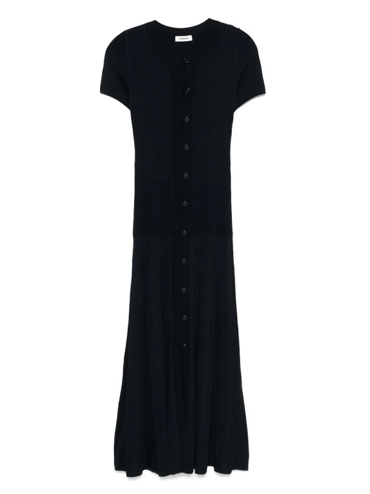 Sandro Knitted Midi Dress — Blue/ Navy — Size XS — Front View