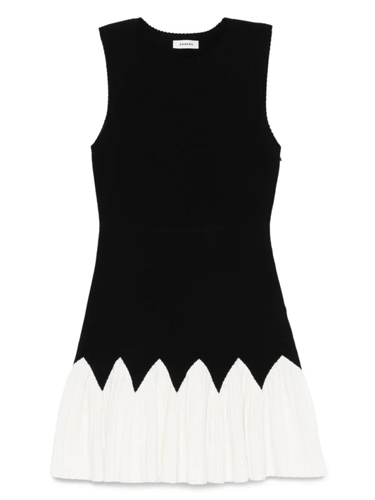 Sandro Knitted Mini Dress — Black — Size XS — Front View