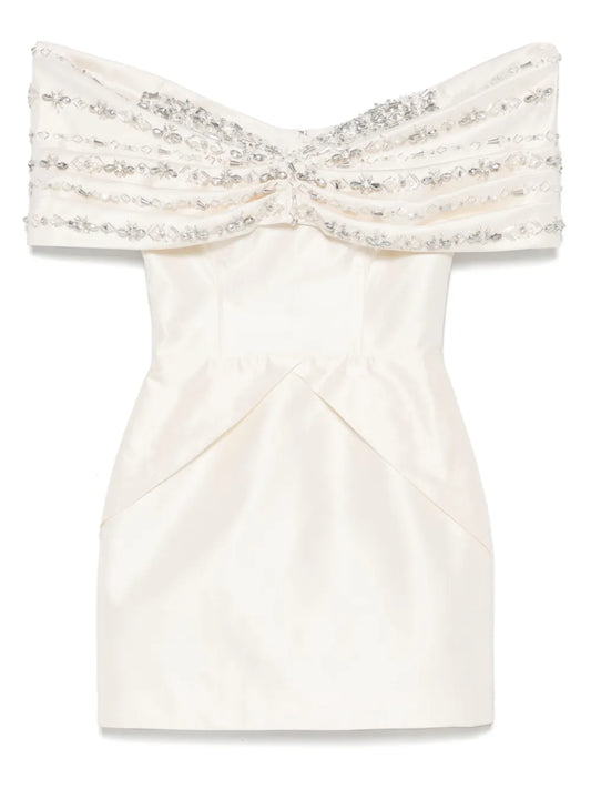 Mmarquise Georgia Mini Dress — Beige — Size XS — Front View