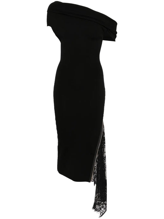 Monse Lace Insert Knitted Dress — Black — Size XS — Front View