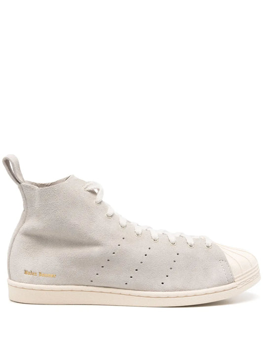 adidas Superstar Hi Sneakers — Light Grey — Size US M 4 - US W 5.5 — Front View