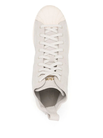 adidas Superstar Hi Sneakers — Light Grey — Size US M 4 - US W 5.5 — Top View