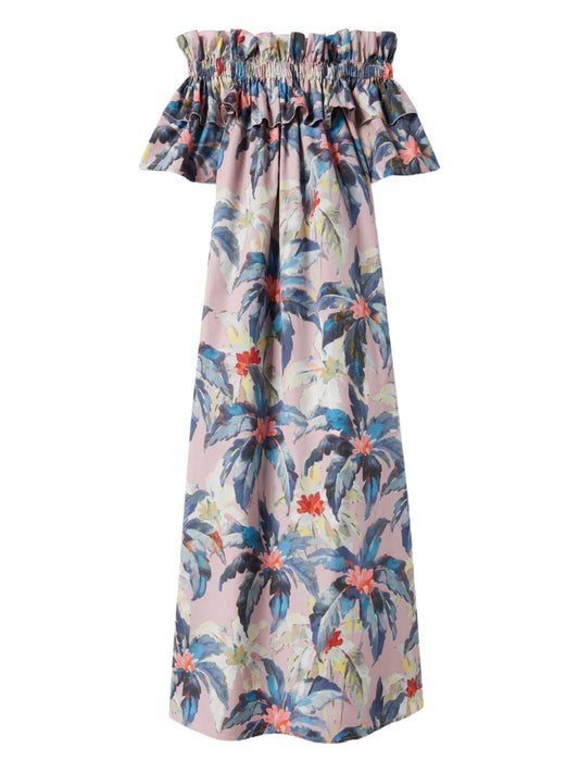 La Doublej Breakfast Dress — Red/ Pink — Size XS — Front View