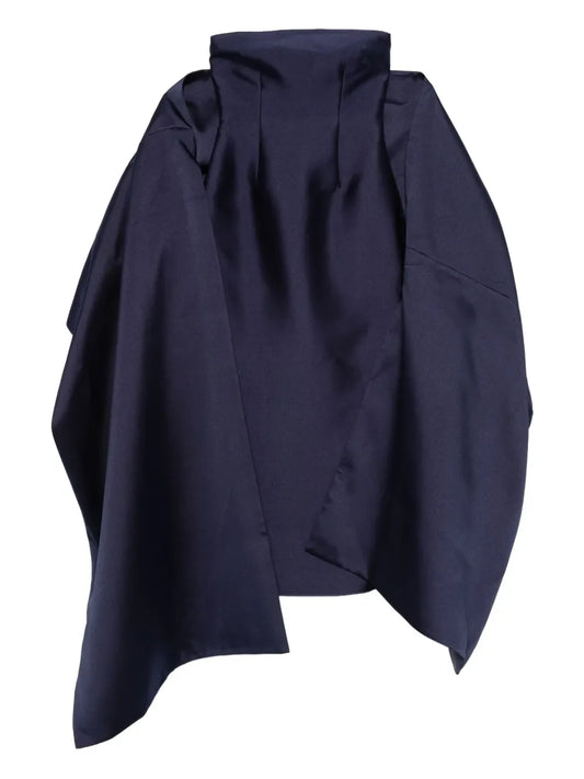 Solace London Midaxi Strapless Midi Dress — Blue/ Navy — Size XS — Front View