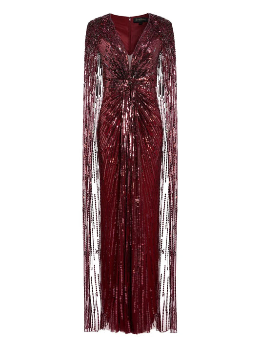 Jenny Packham Gold Rush Gown — Red/ Gold — Size XS — Front View