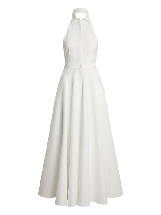 Ralph Lauren Collection Halterneck Shirt Dress — White — Size S — Front View