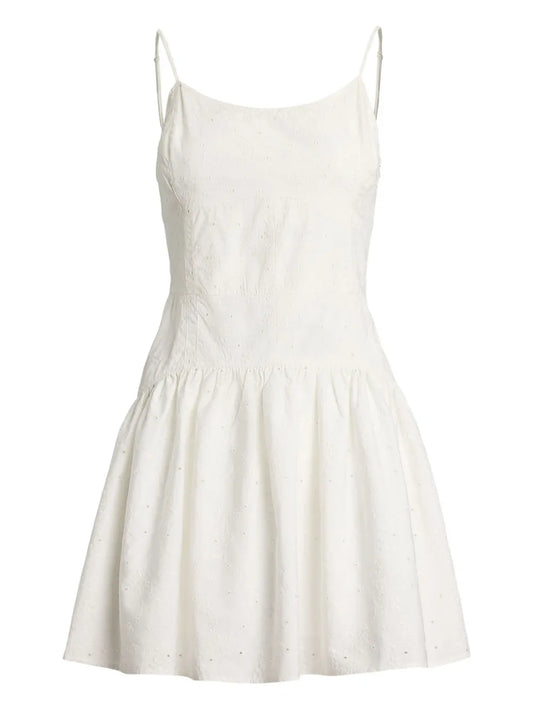 Polo Ralph Lauren Embroidered Dress — White/ Red — Size XXS — Front View