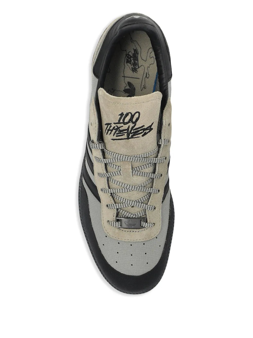 adidas X 100 Thieves Palos Hills Sneakers — Light Grey — Size US M 7 - US W 8.5 — Top View