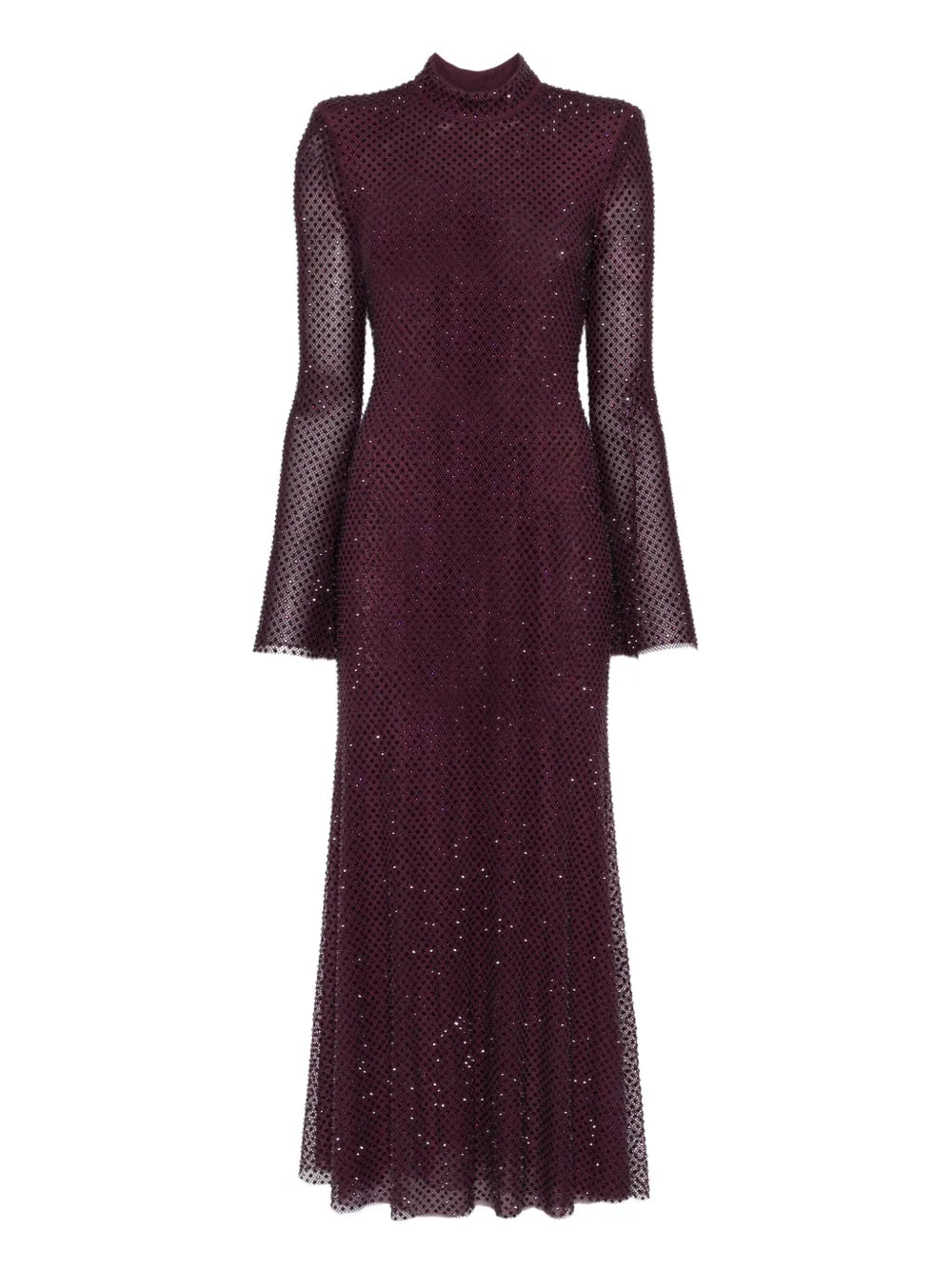 Self Portrait Rhinestone Embellished Mesh Midi Dress — Same as shown — Size XS — Front View
