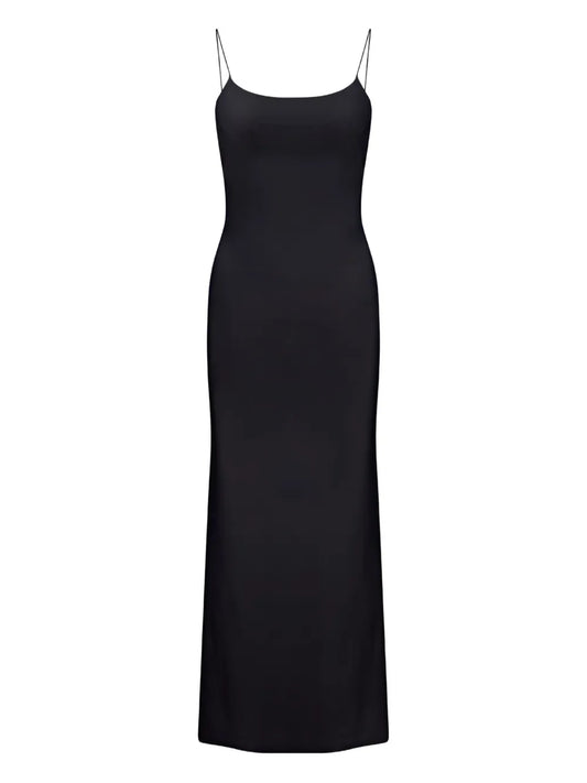 Mm6 Maison Margiela Slip Maxi Dress — Black — Size XS — Front View
