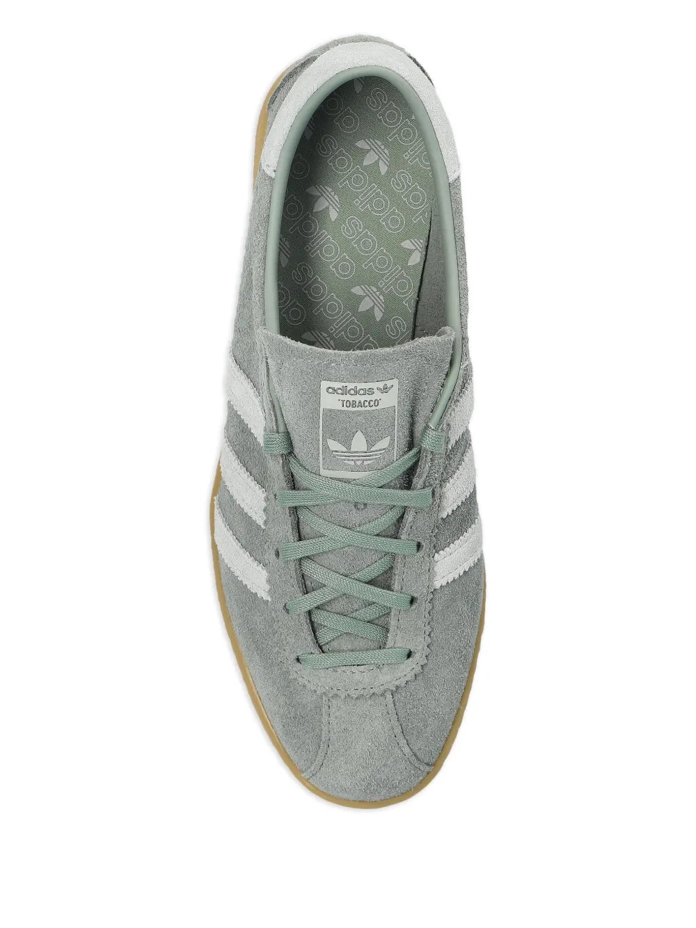 adidas Tobacco Suede Sneakers — Light Green — Size US M 11.5 - US W 13 — Top View