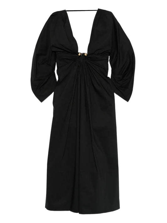 Cult Gaia Elyza Midi Dress — Black/ Red — Size XS — Front View